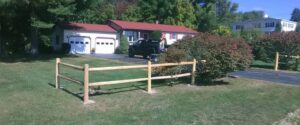 Split rail fence installation in Maine