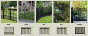 Aluminum fence types