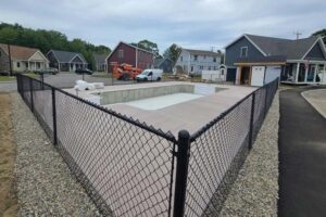 Chain link fence installation