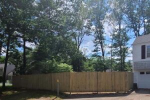 Privacy fence installation wood