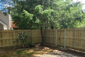 Privacy fence installation wood