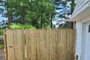 Privacy fence installation wood