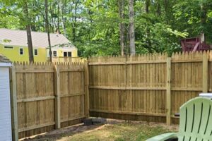 Privacy fence installation wood