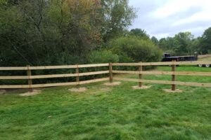 Split rail fence installation Maine