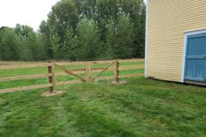 Split rail fence installation Maine