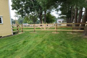 Split rail fence installation Maine