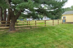 Split rail fence installation Maine