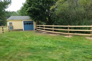 Split rail fence installation Maine