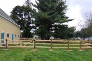 Split rail fence installation Maine