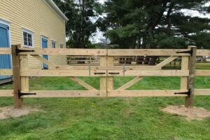 Split rail fence installation Maine