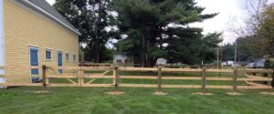 Split rail fence installation