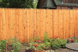 Cedar stockade fence