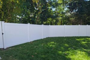 Vinyl privacy fence installation after