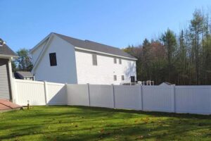 Vinyl privacy fence installation